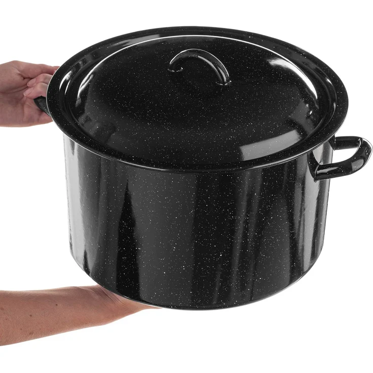 KADAX Emaillierter Topf Powidlak 15L zur Pasteurisierung von Bigos mit Deckel, Höhe 33cm – Bild 4