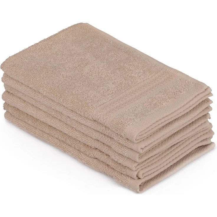 Waschhandtuch-Set (6-teilig), 'Rainbow ', Beige