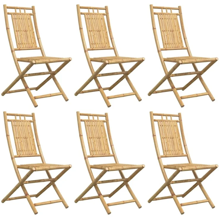 vidaXL Gartenstühle 6 Stk. Klappbar 46x66x99 cm Bambus 3278512 – Bild 3