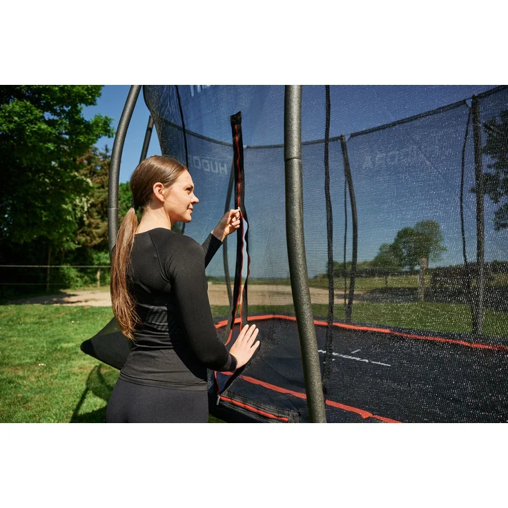 Hudora '4square' Trampolin mit Sicherheitsnetz, Stahl schwarz, 288 x 410 x 272 cm – Bild 3