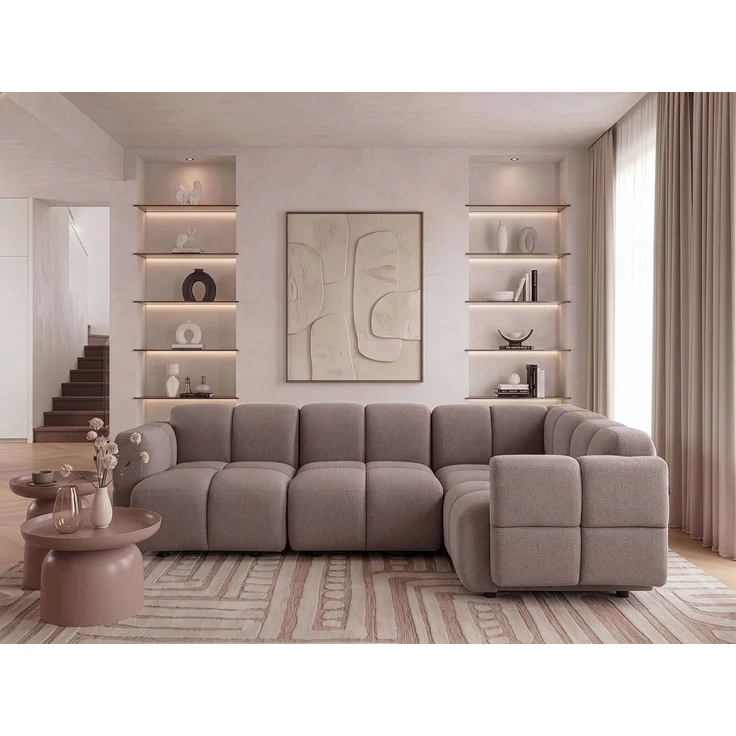 Modul Ecksofa 4-Sitzer MAKSABERG Stoff Taupe linksseitig – Bild 3