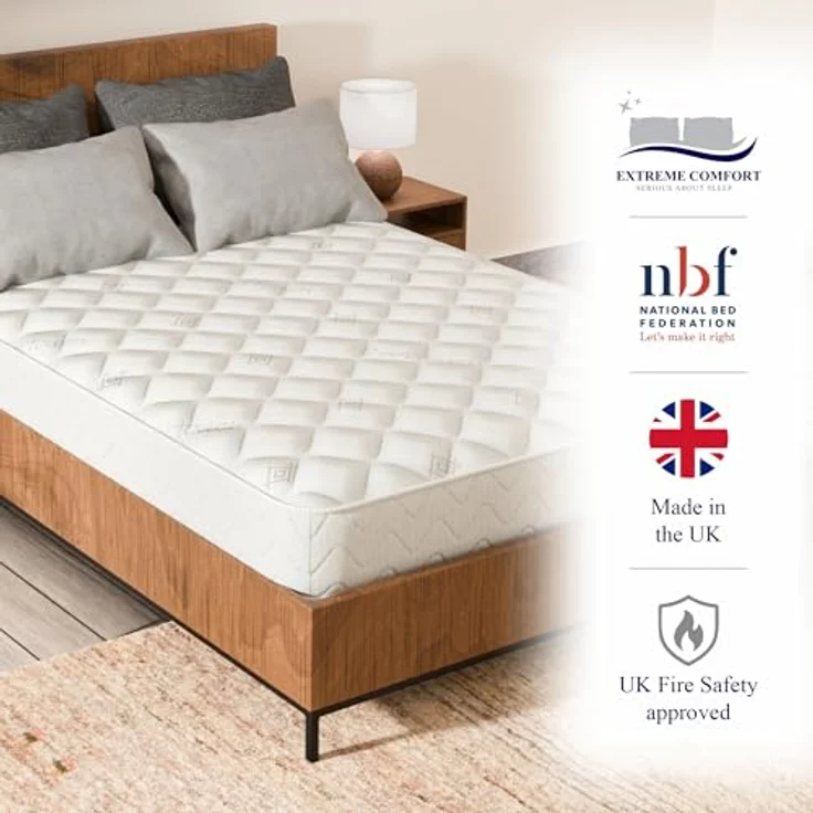 eXtreme comfort ltd Extreme Comfort Cooltouch Matratze mit Mikrosteppung, Basis-Feder, ca. 17,8 cm tief, 90 cm Einzelbett, Memory-Schaum, Weiß – Bild 7