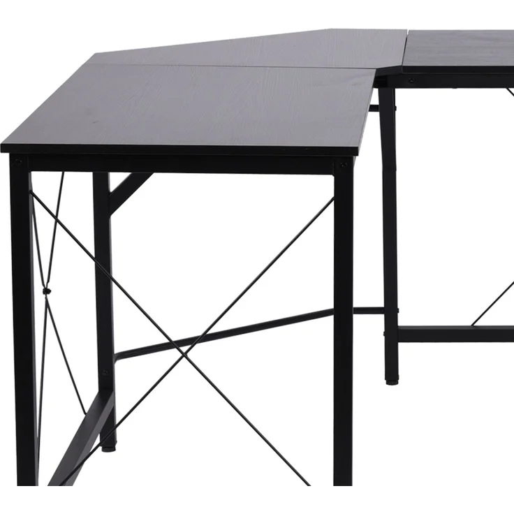 Computertisch L-Form Eckschreibtisch 150x150x76cm MDF Schwarz, moderner Winkelschreibtisch für Büro & Home Office--Schwarz--150x150x76cm--YOUDENOVA – Bild 8
