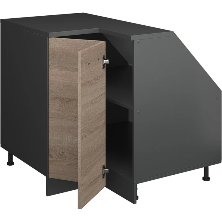 Eck-Küchenschrank für Dachschrägen R-Line Sonoma 75.6 cm mit 1 Tür, Schrankkorpus 60 cm Tiefe Vicco – Bild 3