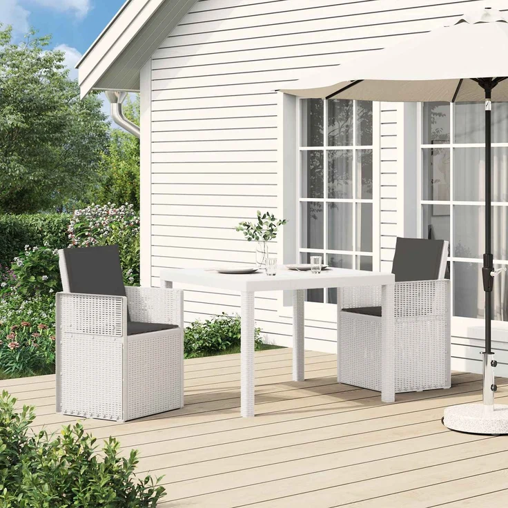 vidaXL Garten Esszimmerstühle 2 pcs Weiß und Anthrazit PP 8000003 – Bild 1