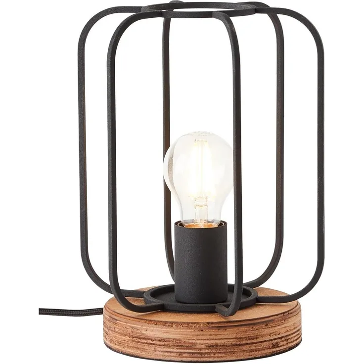 Brilliant Leuchten No. 93147-66 Tischleuchte Tosh E27 antik holz schwarz korund