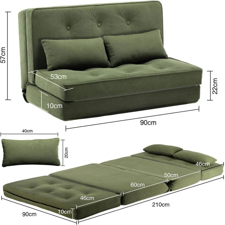 COMHOMA Kindersofa Schlafsofa Bodensofa Klappbar Bodensessel mit Schlaffunktion bettsofa – Bild 3