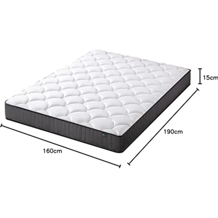 Zinus Konventionelle Matratze aus Memory-Schaum, Weiß, Doppelbett – Bild 2