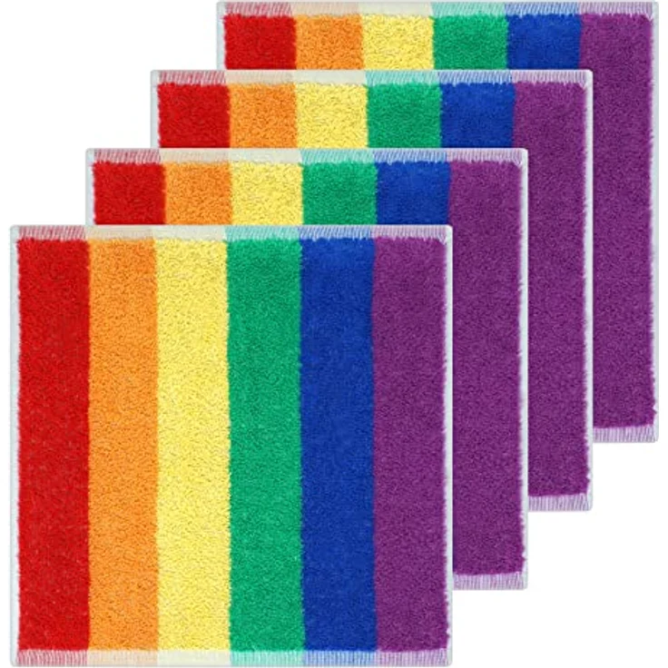 Lashuma Seiftuch Regenbogen, (Set, 4-St), gestreifte Waschlappen 30x30 cm bunt – Bild 2