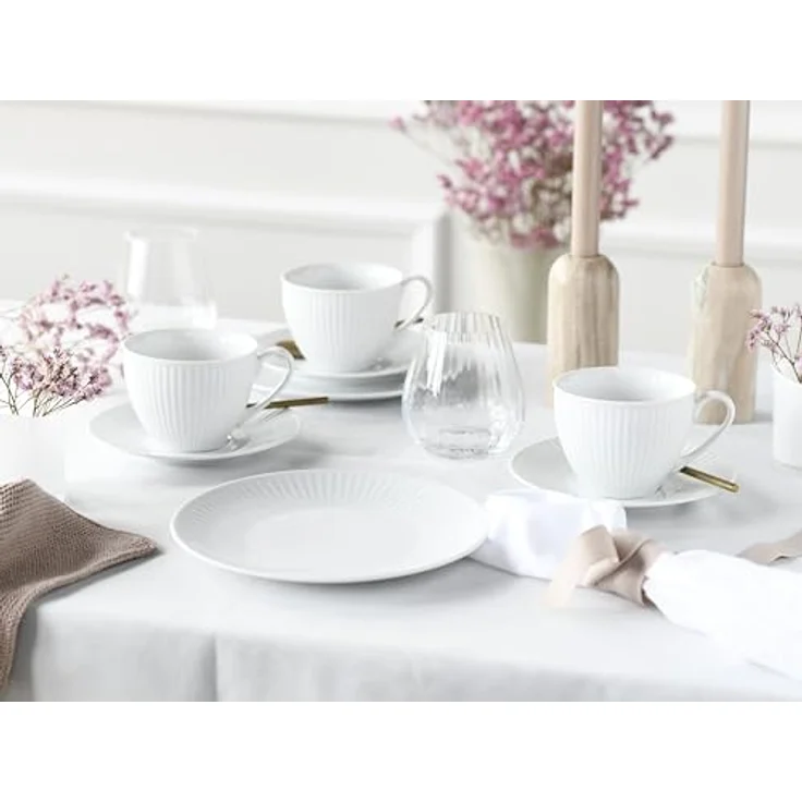 Creatable Kombiservice Valencia, 30-teiliges Geschirrset aus weißer Keramik, 200 ml Fassungsvermögen – Bild 4