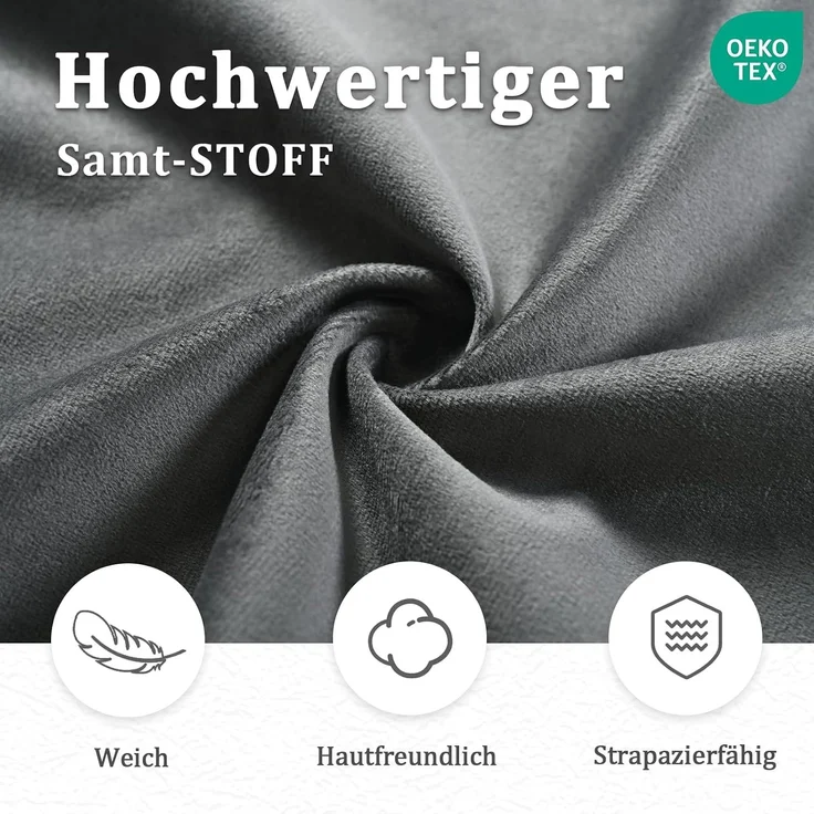 GOEURVANT 1370 Esszimmerstühle 4er-Set mit Armlehnen, 360° Drehbar, Samt - Dunkelgrau – Bild 6
