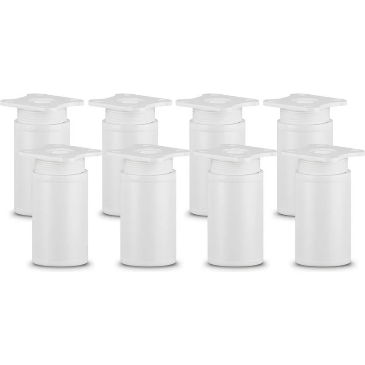 sossai® Möbelfuß Runde Schrankfüße, 4er & 8er Set, höhenverstellbar, (8-St), Farbe: Weiß – Bild 1