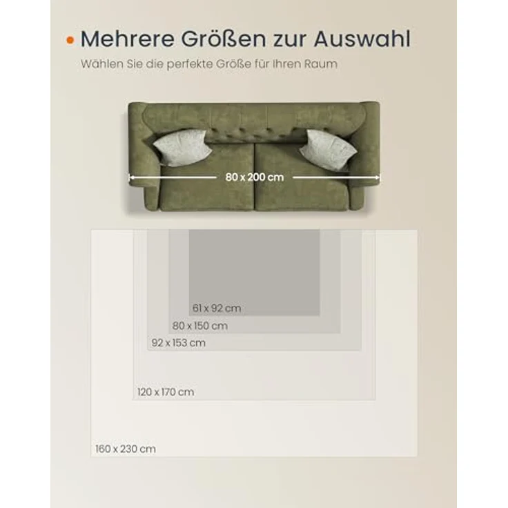 SONGMICS HOME Vintage Teppich, 80x150 cm, Wohnzimmerteppich, Schlafzimmerteppich, Waschbarerteppich, Rutschfester Teppich, für Küche, Flur, Esszimmer, cappuccinobeige TAR037K01 – Bild 6