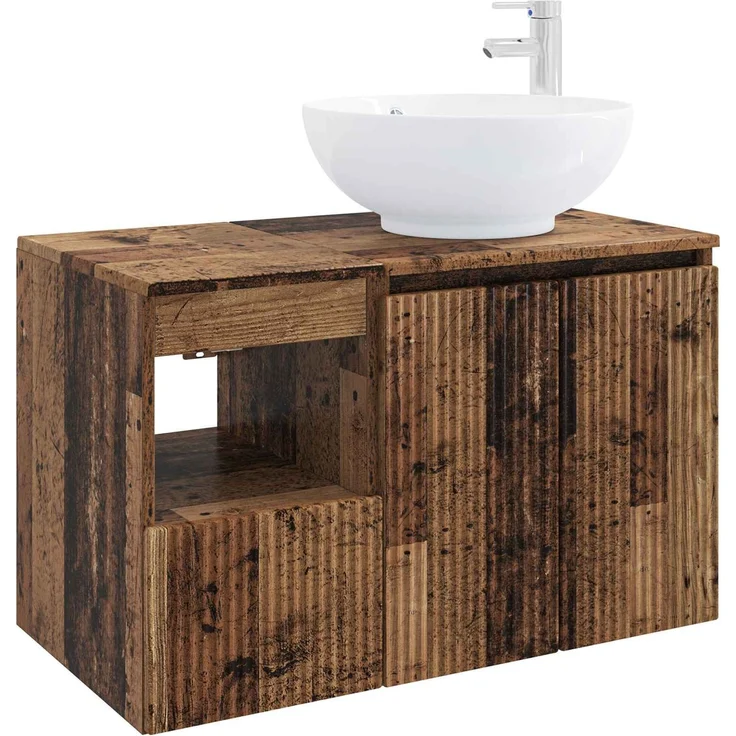 vidaXL Badezimmerschrank-Set 2 stk. Altholz 79,5 x 44,5 x 80 cm 3404092 – Bild 2