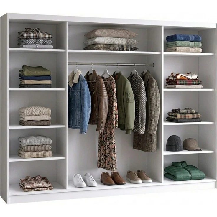 A&J MöbelLand GmbH Schiebetürenschrank BELANO – Moderner Kleiderschrank mit Schiebetüren (Die perfekte Kombination aus modernem Design, hoher Funktionalität und großzügigem Stauraum für Kleidung, Bettwäsche und Accessoires, erhältlich in verschiedenen ... – Bild 3