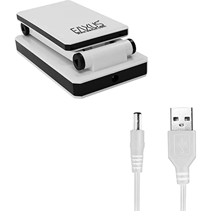 Eaxus® USB LED Schreibtischlampe, dimmbar und aufklappbar, edles Design in Weiß, 180 Lumen, flexibles Licht für Büro und Kinderzimmer – Bild 5