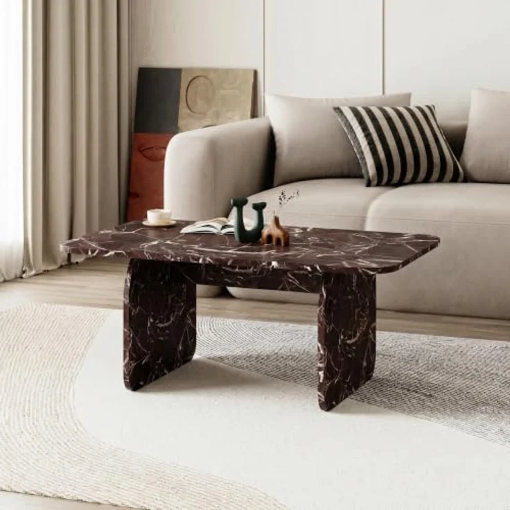 Skye Decor Couchtisch Pietra, Rosso Marmor, pflegeleicht, 100 cm breit – Bild 2