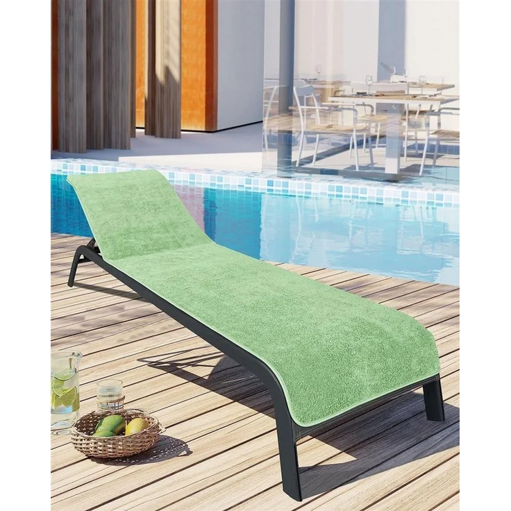 Laynenburg Liegenauflage Frottee Schonbezug aus 100% Baumwolle für Gartenliege, (2 St), Sonnenliege - Liegenbezug mit Umschlag für Standliege in 75x200 cm – Bild 5