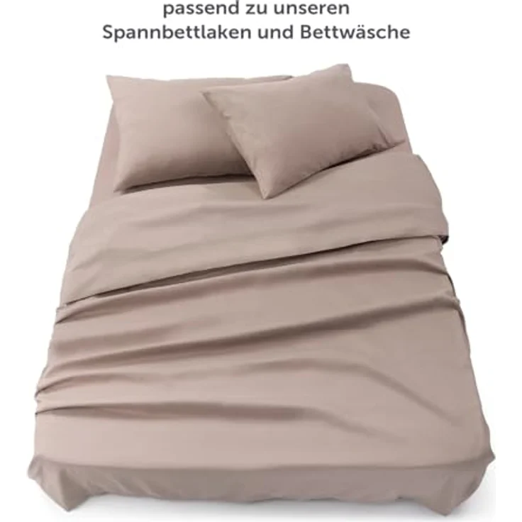 Blumtal Premium Spannbettlaken, Taupe, 275x160 cm, 100% Polyester, Oeko-Tex zertifiziert, pflegeleicht und formstabil – Bild 6
