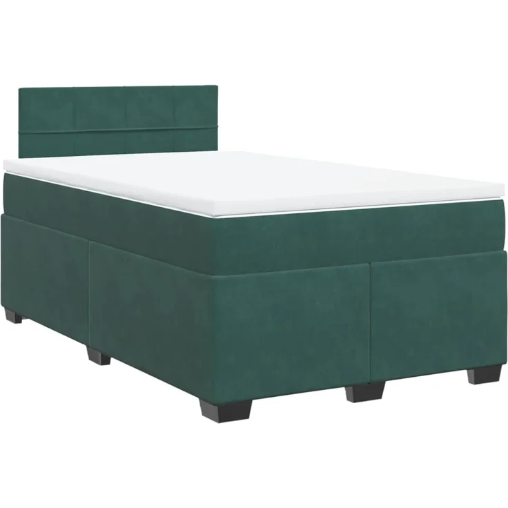 vidaXL Boxspringbett mit Matratze Dunkelgrün 120x200 cm Samt 3286285 – Bild 2