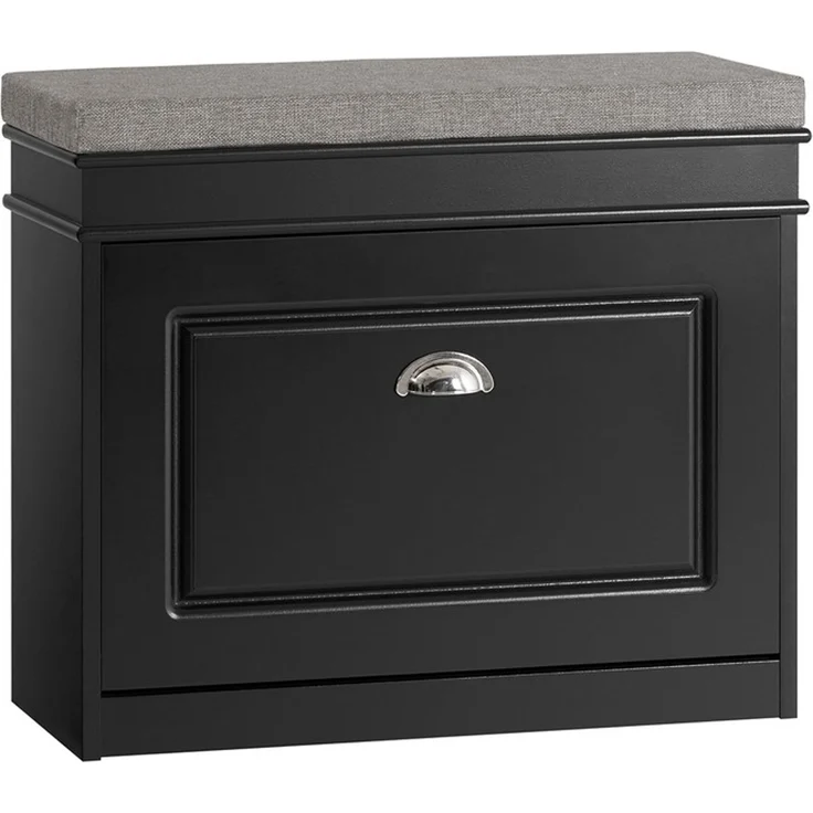 SoBuy FSR82-K-SCH Schuhbank, MDF, Lackiert, Schwarz, 61 x 51 x 24 cm – Bild 9