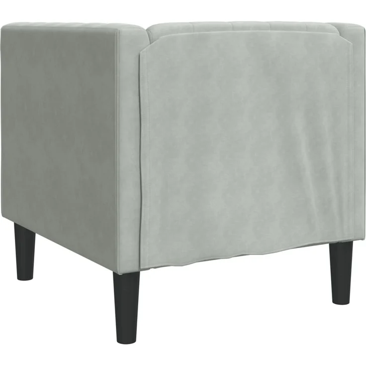 vidaXL Chesterfield-Sessel Hellgrau Samt 372673 – Bild 5