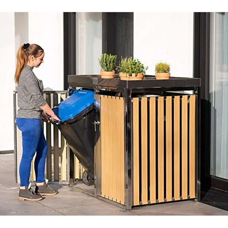 Westmann Mülltonnenbox Planta Edelstahl | 2x240 L – Bild 3