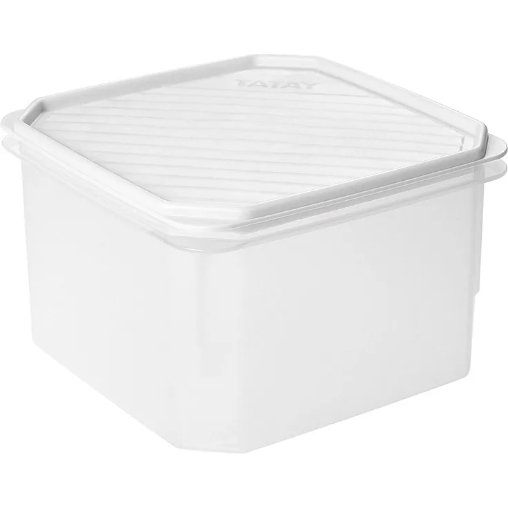 Tatay Frischhaltedose , Airtight, 2.9L von Kapazität, flexible Druckdeckel, BPA frei, Geeignet Mikrowelle und Geschirrspüler, Weiß. Maße: 18,5 x 18,5 x 12,2 cm