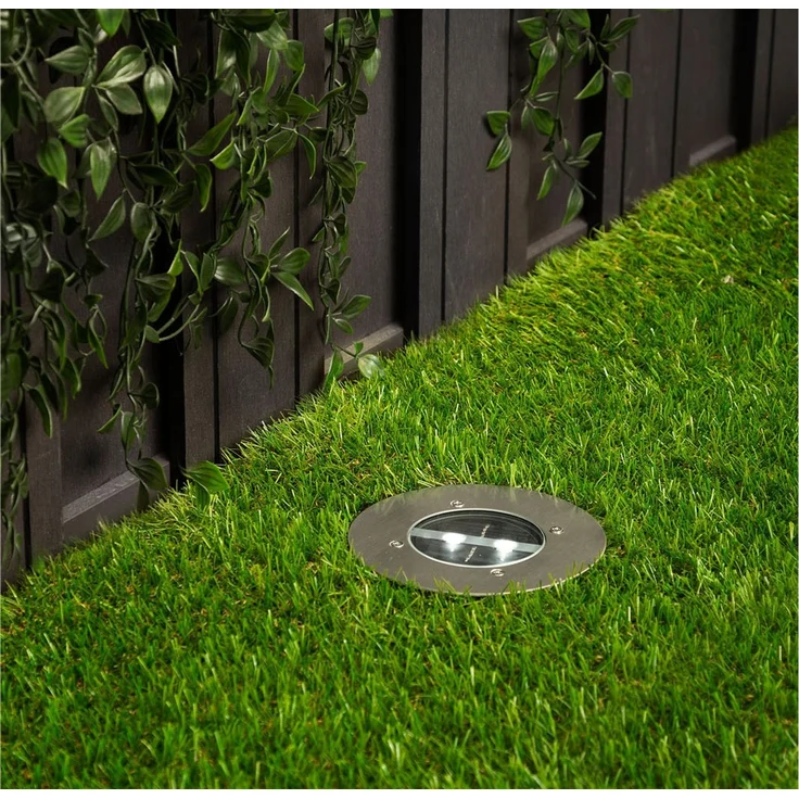 Solar LED Bodeneinbaustrahler CARLO für Außen, Edelstahl rund Ø14cm IP67 – Bild 4