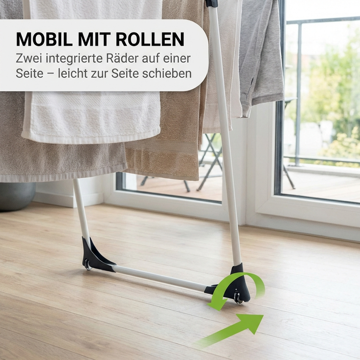 Gardissimo EXTEND Wäschetrockner Flügel Wäscheständer Trockner mit Rollen 21m – Bild 8