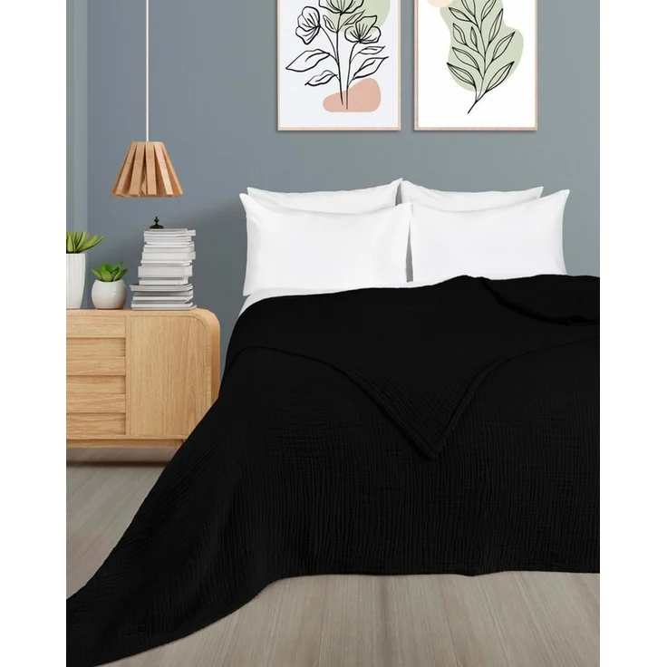Laynenburg Tagesdecke Musselin aus 100% Baumwolle – Baumwolldecke, Kuscheldecke, Wohndecke als Sommerdecke, Bett-Überwurf, Couch-Überwurf, Sofa-Decke – Bild 3