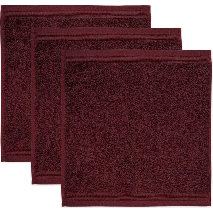 Möve Superwuschel Seiftuch 30x30 cm aus 100% Baumwolle, Burgundy 3er Set – Bild 1