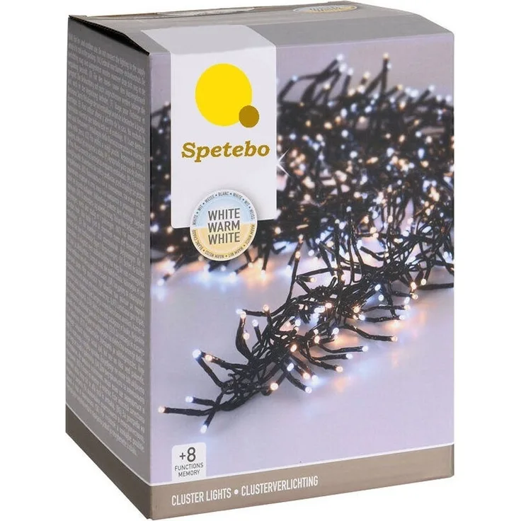 Spetebo LED-Lichterkette Büschel Lichterkette warmweiß - 14,6 m / 2016 LED, 2016-flammig, mit Controller und Speicherchip