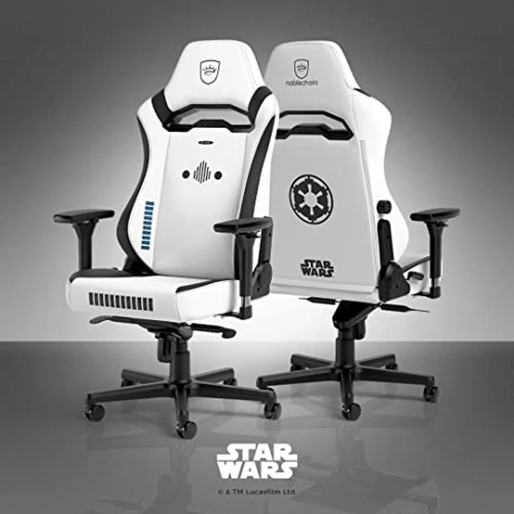 noblechairs HERO ST Gaming Stuhl - Stormtrooper Edition, ergonomischer Bürostuhl mit Kaltschaumpolsterung, Schwarz/Weiß, bis 150 kg belastbar – Bild 3