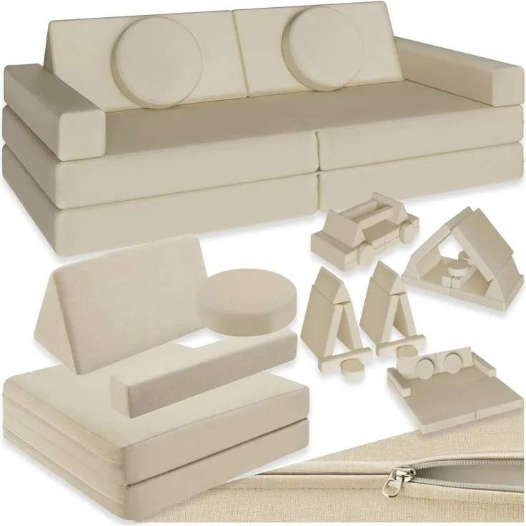tectake Kindersofa Spielsofa, 8-teilig, flexible Anordnung