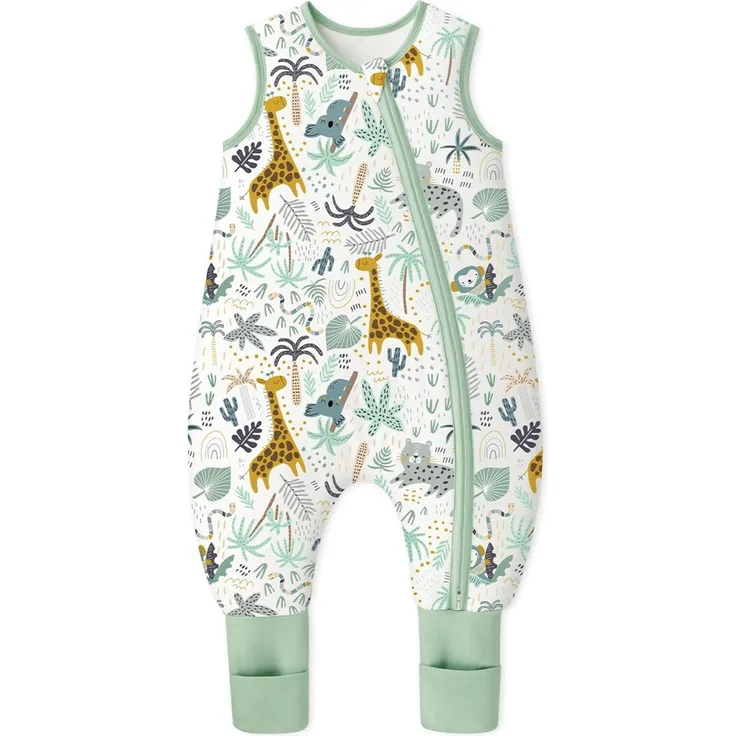 Yoofoss Schlafsack Baby mit Füßen Socken 1.5 Tog Herbst Winter Baby Schlafsack mit Beinen Baumwolle Warm Babyschlafsack für 6-18 Monate Kinder Jungen Mädchen 70 cm- Giraffe