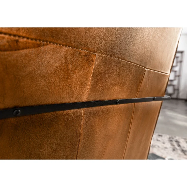 Sessel Echtleder 64x76x83 cognac IRON LABEL #13 – Bild 7