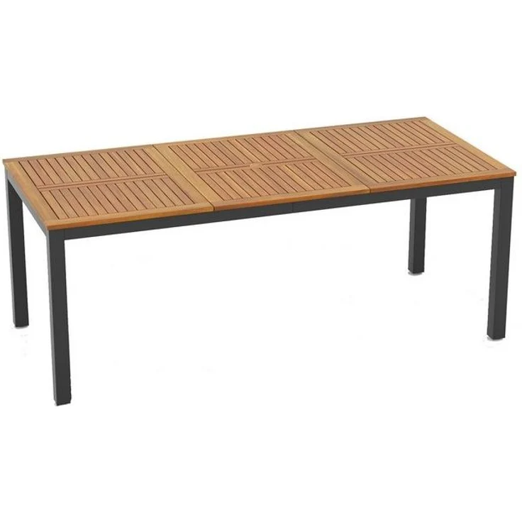 COSTWAY Gartentisch, Akazienholz Esstisch für 8 Personen, mit Schirmloch 200cm – Bild 4