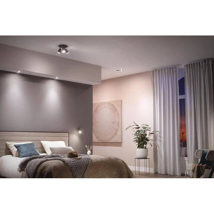 Philips Hue White & Color Ambiance Centura runde Einbauspots 1er Pack (1.050 lm), dimmbare Deckenlampen mit 16 Mio. Farben, smarte Lichtsteuerung über Sprache und App, schwarz, neue Generation – Bild 3