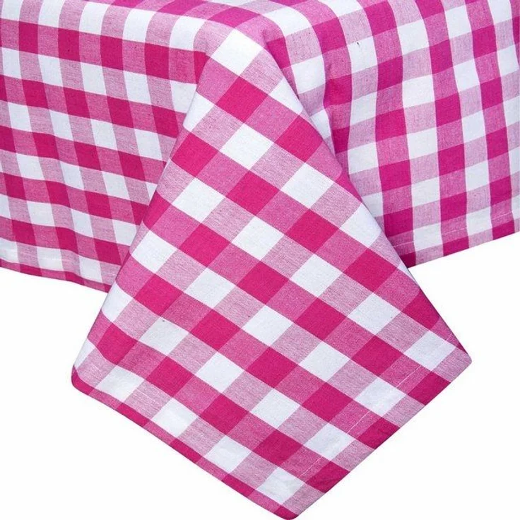 Homescapes Tischdecke Vichy-Karo Tischdecke pink kariert – 137 x 137 cm, 100% Baumwolle (1-tlg) – Bild 4