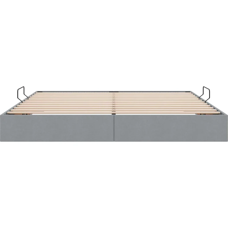 vidaXL Ottoman Bettgestell mit Speicher Hellgrau 200 x 200 cm Stoff 3442844 – Bild 7