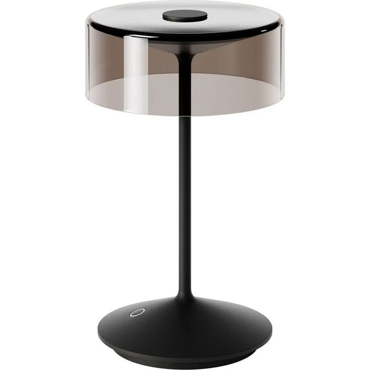 SIGOR LED Tischleuchte Akku-Glasleuchte NUMOTION nachtschwarz, Dimmbar, LED fest integriert, Warmweiß