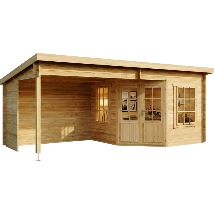 Alpholz Holz Gartenhaus Carl 28 | Natur | 339x600x235 cm – Bild 4