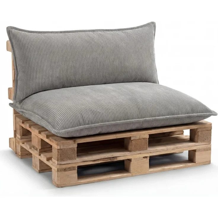 Gutekissen® Palettenkissen Glatte Kissen mit Paspel, Palettenauflagen Sitzkissen Rückenlehne Glatt PLL (Hellgrau, Rückenlehne 120x40)