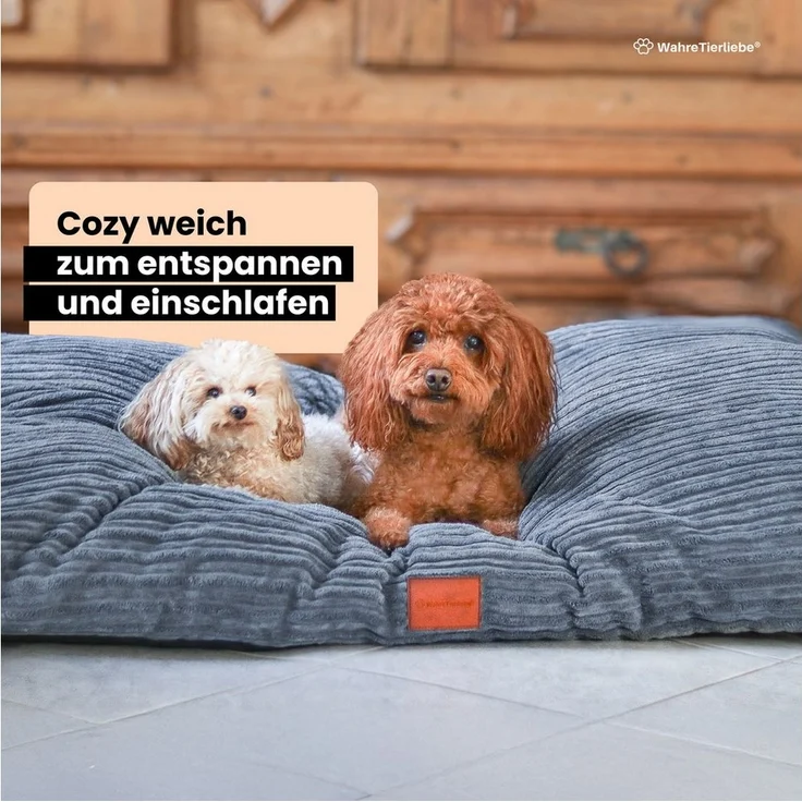 Wahre Tierliebe Tierbett Cozy, kuschliges Hundebett, orthopädisch, waschbar, pflegeleicht, verschiedene Größen & Farben, extra weiches Material, wasserabweisend – Bild 2