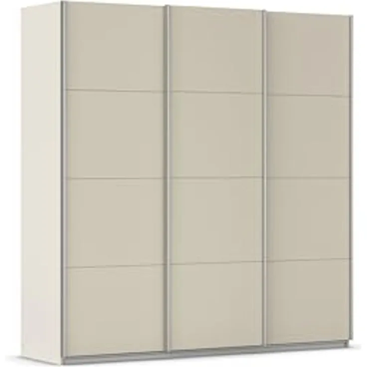 Rauch Möbel Kulmbach, Kleiderschrank mit Schwebetüren für Schlafzimmer, Kinderzimmer, Jugendzimmer, Garderobe, Flur, 3-türig, Zubehör Basic, Farbe Beige, Breite 203 cm