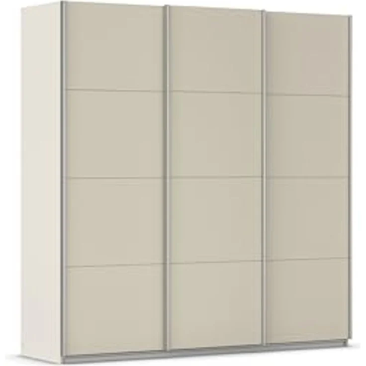 Rauch Möbel Kulmbach, Kleiderschrank mit Schwebetüren für Schlafzimmer, Kinderzimmer, Jugendzimmer, Garderobe, Flur, 3-türig, Zubehör Basic, Farbe Beige, Breite 203 cm – Bild 1