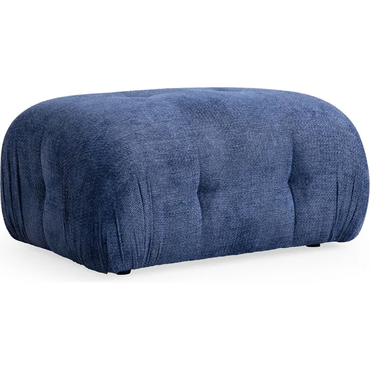 Atelier Del Sofa Stylish Night Blue Pouffe, 95 x 65 x 75 cm | Beech Wood & Chipboard Frame, 100% Polyester Fabric | Soft Foam & Pillows Included, Modern Design