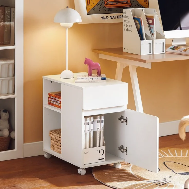 SoBuy ASK05-W Schubladenschrank Büro, MDF, Lackiert, Weiß, 45 x 59 x 45 cm – Bild 9