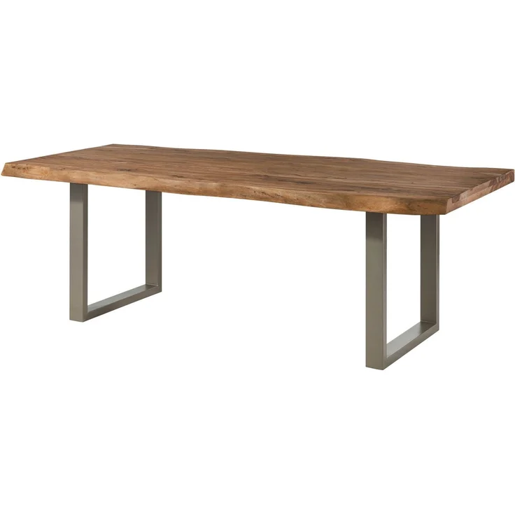 Baumtisch Sheesham 180x90x77 natur gebeizt / U-Beine silber matt FREEFORM 5 – Bild 10